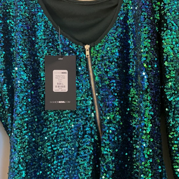 Green Sequin Dress - Picture 2 of 3